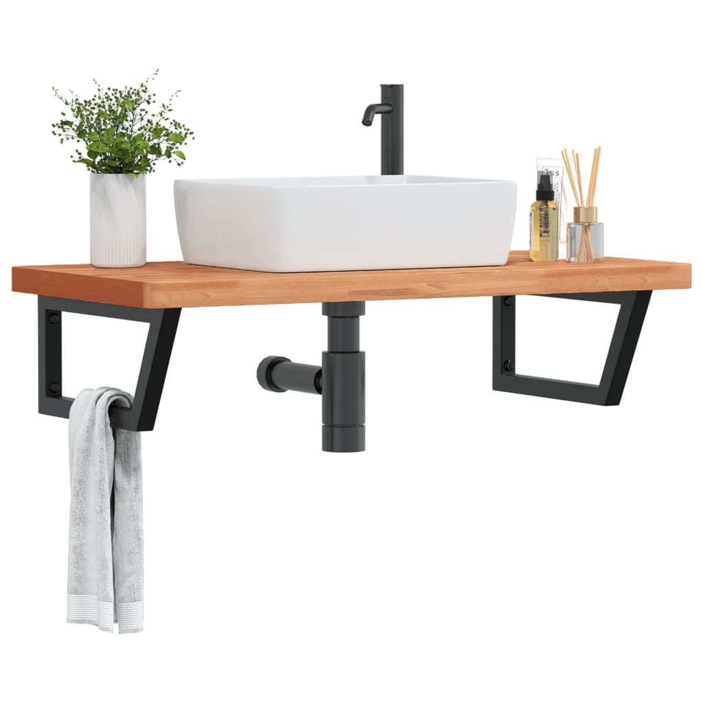 Badkamer wandschap staal en massief beukenhout is nu te koop bij PeponiXL, paradijselijk wonen!