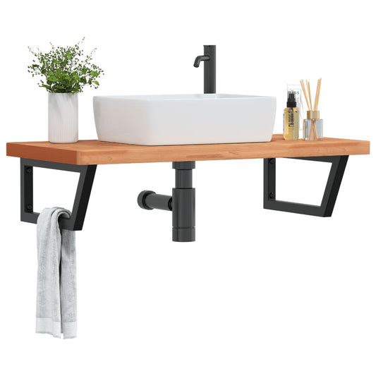 Badkamer wandschap staal en massief beukenhout is nu te koop bij PeponiXL, paradijselijk wonen!
