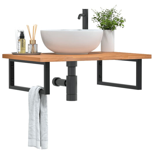 Badkamer wandschap staal en massief beukenhout is nu te koop bij PeponiXL, paradijselijk wonen!
