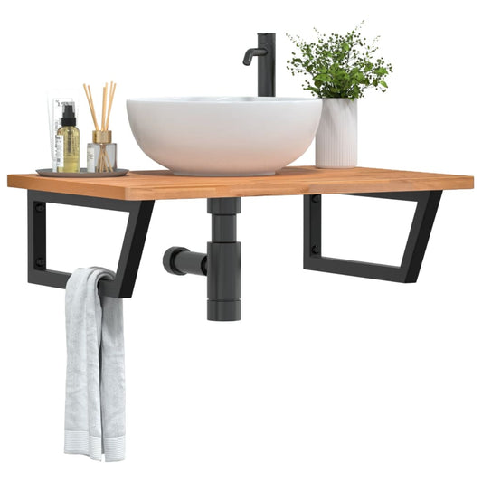 Badkamer wandschap staal en massief beukenhout is nu te koop bij PeponiXL, paradijselijk wonen!
