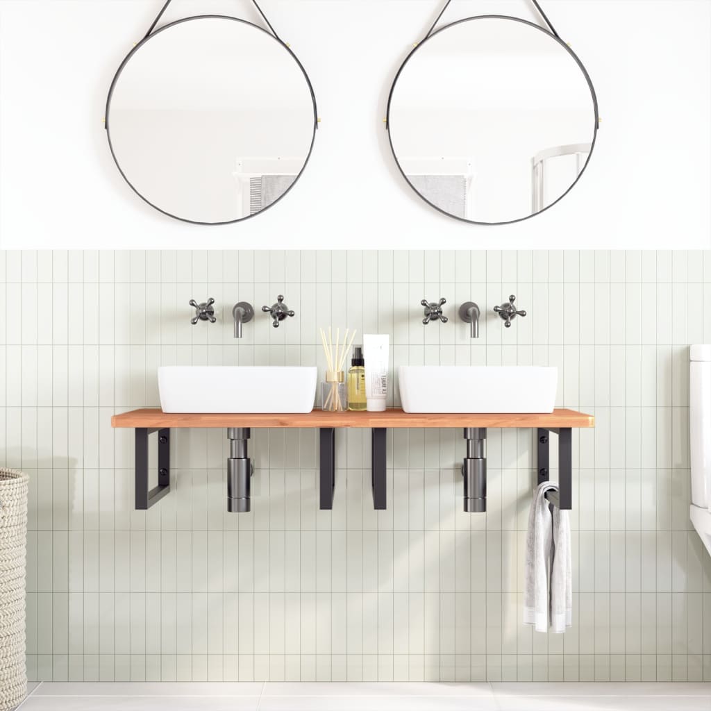 Badkamer wandschap staal en massief beukenhout is nu te koop bij PeponiXL, paradijselijk wonen!