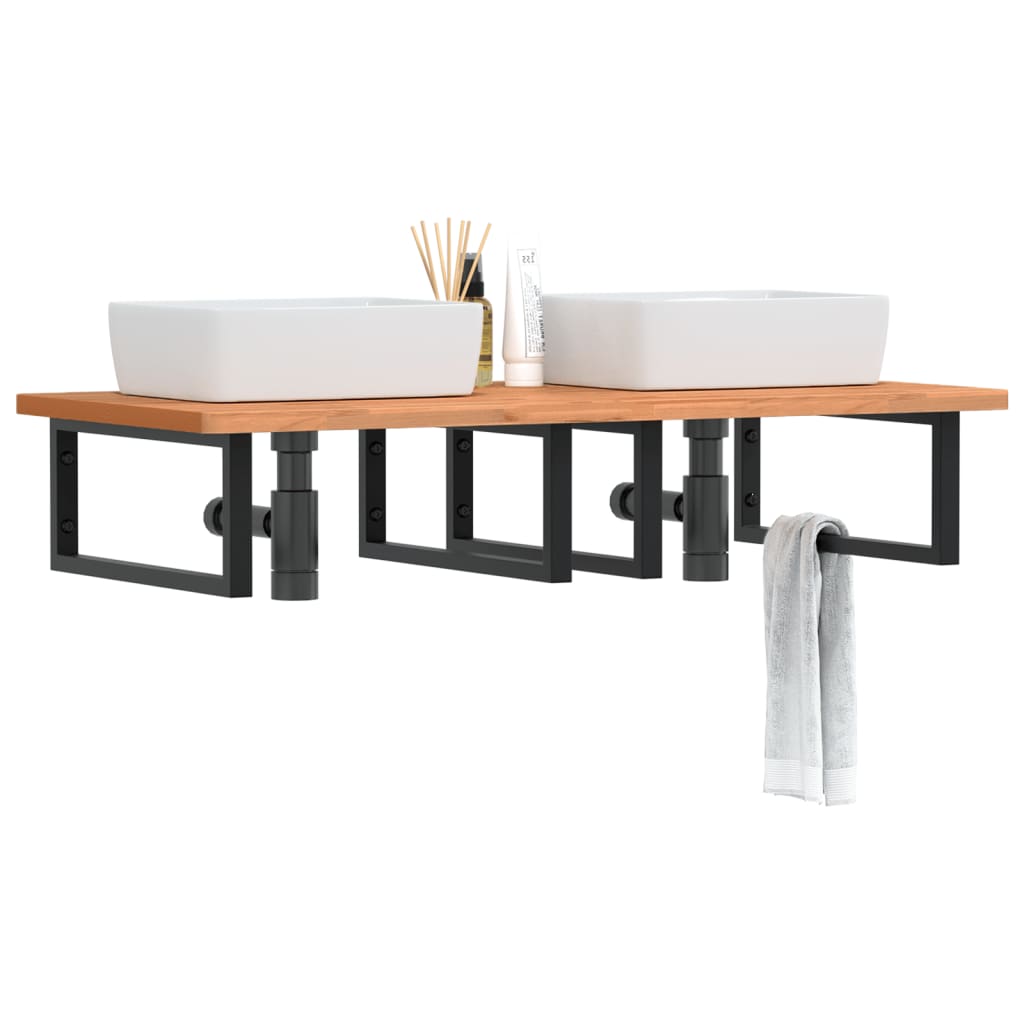 Badkamer wandschap staal en massief beukenhout is nu te koop bij PeponiXL, paradijselijk wonen!