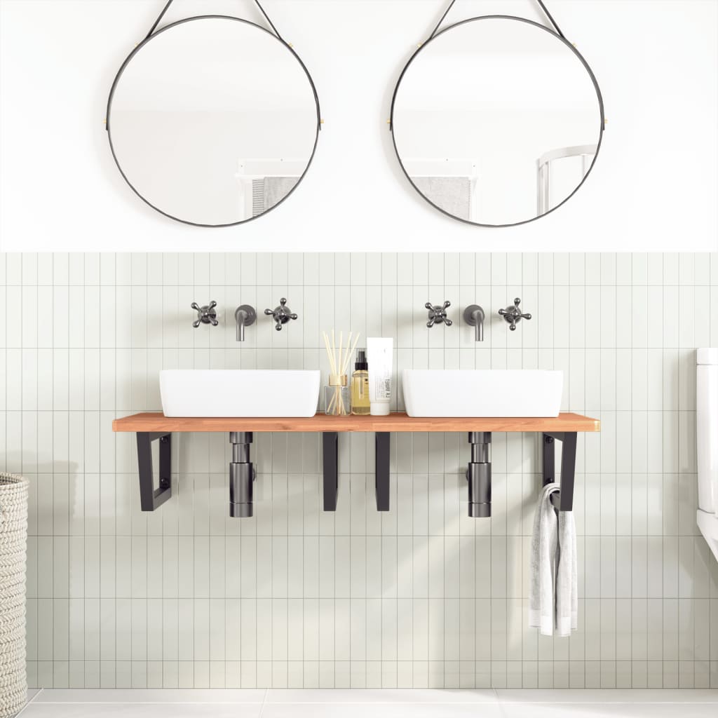 Badkamer wandschap staal en massief beukenhout is nu te koop bij PeponiXL, paradijselijk wonen!