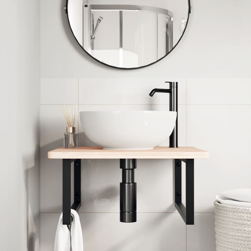 Badkamer wandschap staal en massief eikenhout is nu te koop bij PeponiXL, paradijselijk wonen!