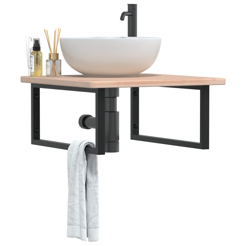Badkamer wandschap staal en massief eikenhout is nu te koop bij PeponiXL, paradijselijk wonen!