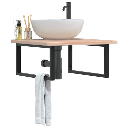 Badkamer wandschap staal en massief eikenhout is nu te koop bij PeponiXL, paradijselijk wonen!