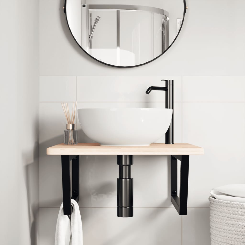 Badkamer wandschap staal en massief eikenhout is nu te koop bij PeponiXL, paradijselijk wonen!