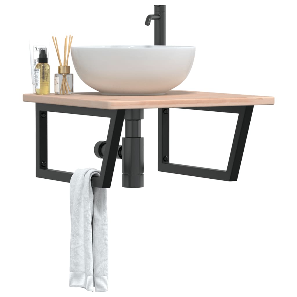 Badkamer wandschap staal en massief eikenhout is nu te koop bij PeponiXL, paradijselijk wonen!