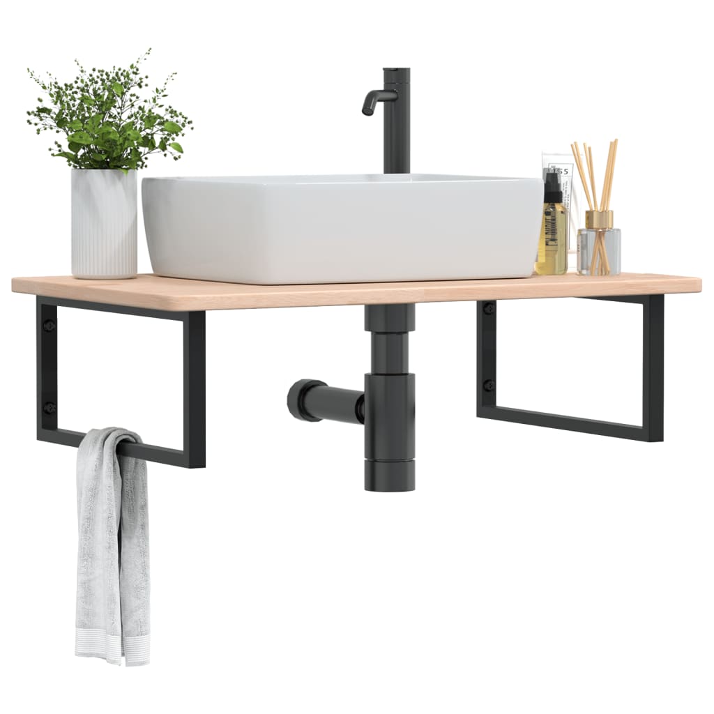 Badkamer wandschap staal en massief eikenhout is nu te koop bij PeponiXL, paradijselijk wonen!