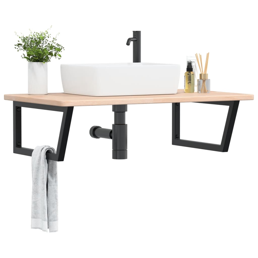 Badkamer wandschap staal en massief eikenhout is nu te koop bij PeponiXL, paradijselijk wonen!