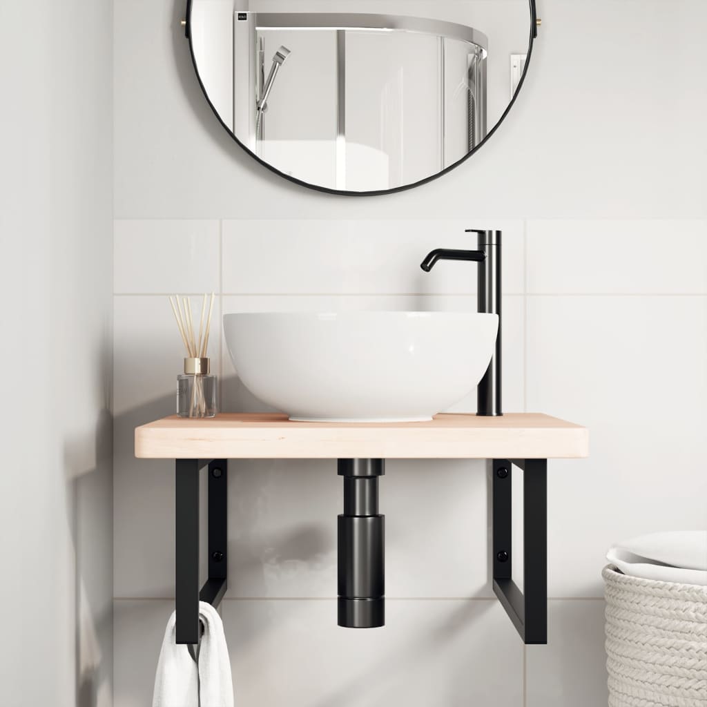 Badkamer wandschap staal en massief eikenhout is nu te koop bij PeponiXL, paradijselijk wonen!