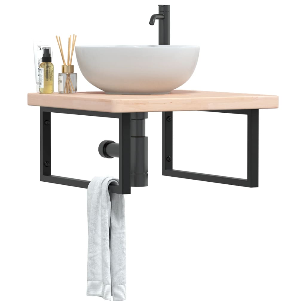 Badkamer wandschap staal en massief eikenhout is nu te koop bij PeponiXL, paradijselijk wonen!