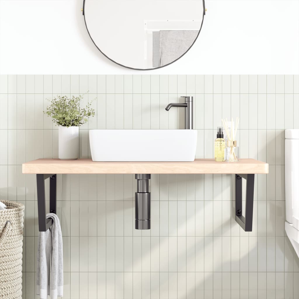 Badkamer wandschap staal en massief eikenhout is nu te koop bij PeponiXL, paradijselijk wonen!