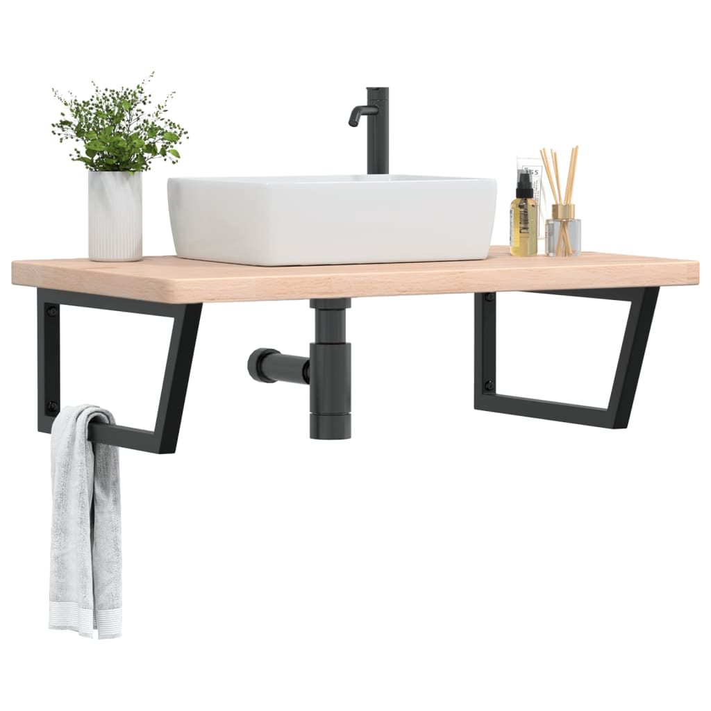 Badkamer wandschap staal en massief eikenhout is nu te koop bij PeponiXL, paradijselijk wonen!