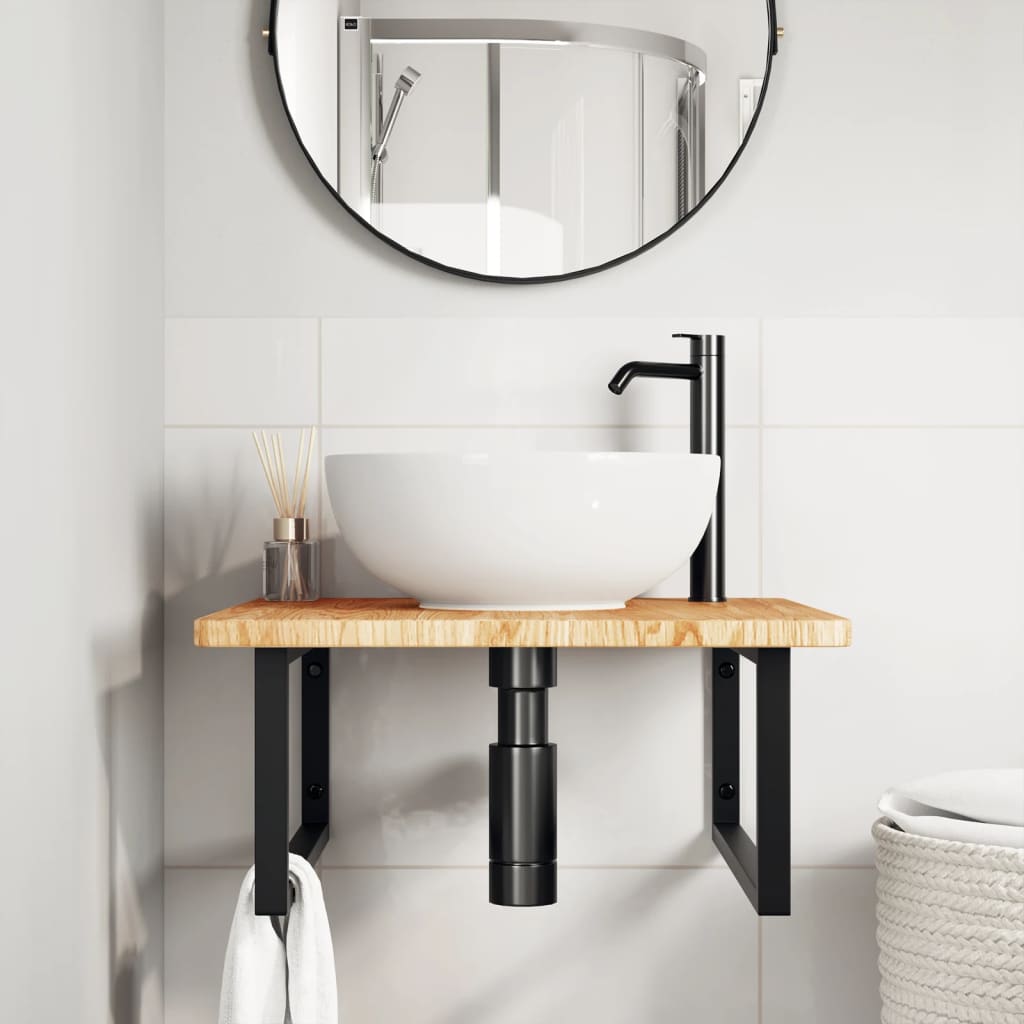 Badkamer wandschap staal en massief eikenhout is nu te koop bij PeponiXL, paradijselijk wonen!