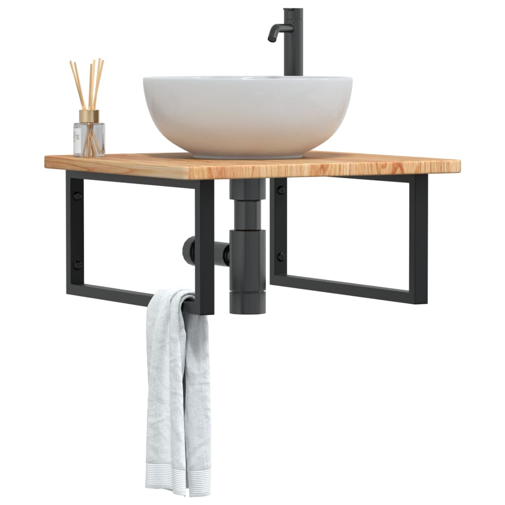 Badkamer wandschap staal en massief eikenhout is nu te koop bij PeponiXL, paradijselijk wonen!