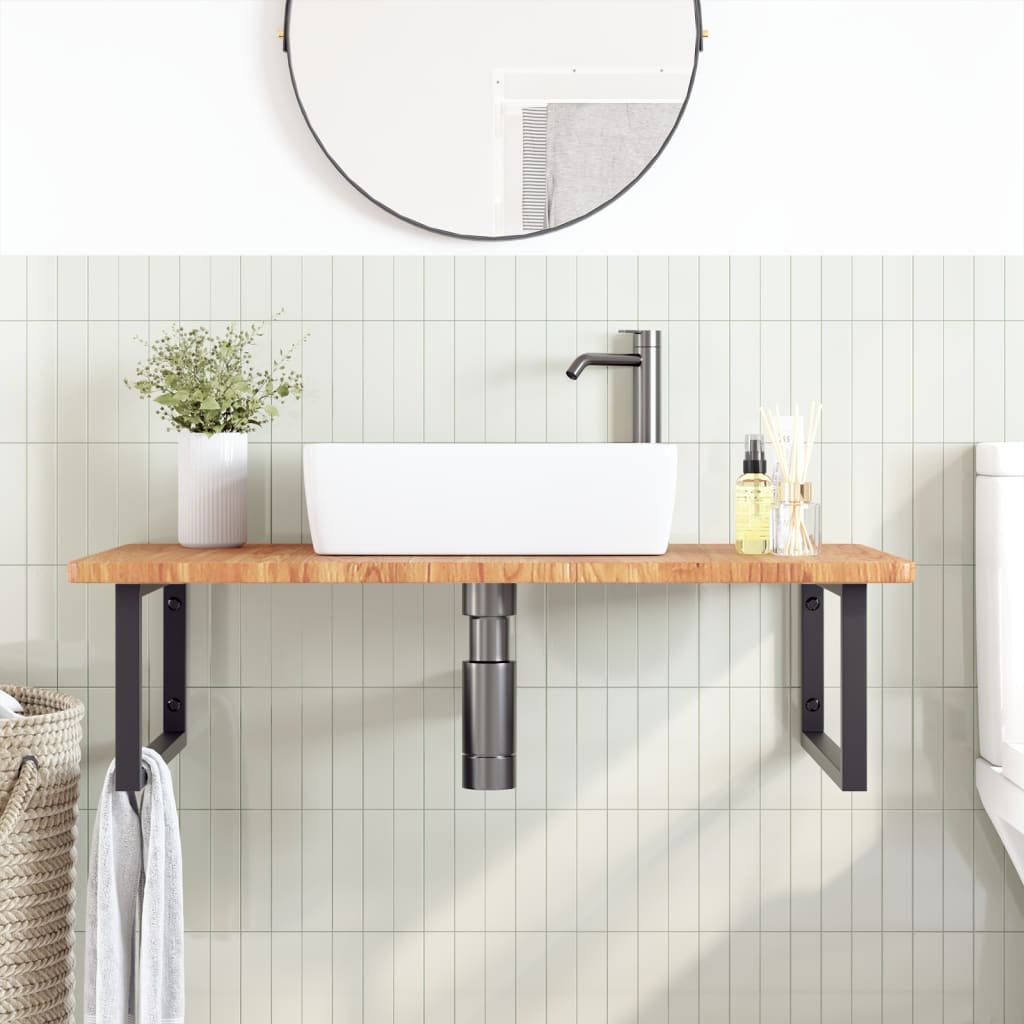 Badkamer wandschap staal en massief eikenhout is nu te koop bij PeponiXL, paradijselijk wonen!