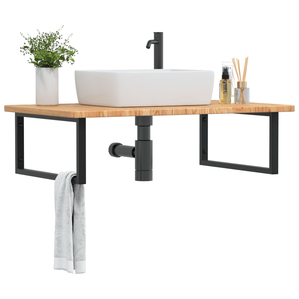 Badkamer wandschap staal en massief eikenhout is nu te koop bij PeponiXL, paradijselijk wonen!