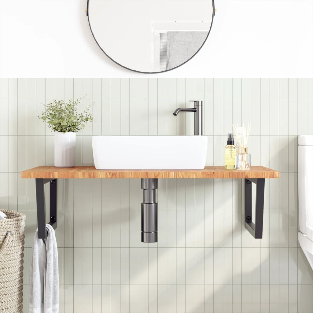 Badkamer wandschap staal en massief eikenhout is nu te koop bij PeponiXL, paradijselijk wonen!