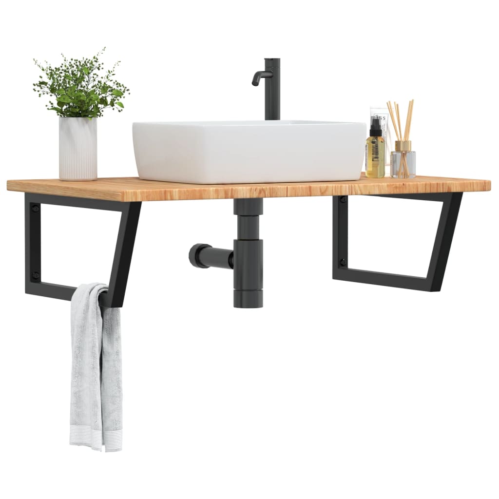 Badkamer wandschap staal en massief eikenhout is nu te koop bij PeponiXL, paradijselijk wonen!