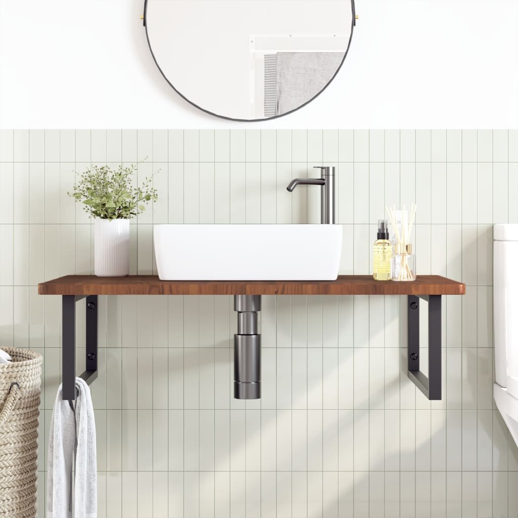 Badkamer wandschap staal en massief eikenhout is nu te koop bij PeponiXL, paradijselijk wonen!
