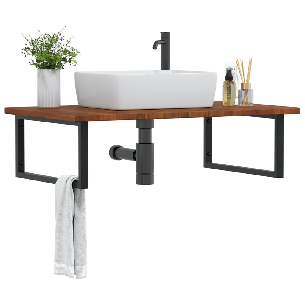 Badkamer wandschap staal en massief eikenhout is nu te koop bij PeponiXL, paradijselijk wonen!