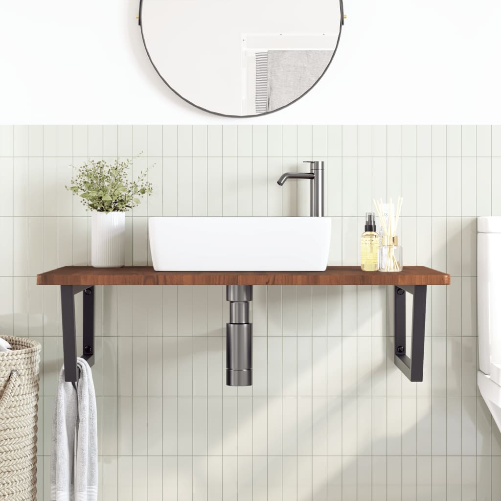 Badkamer wandschap staal en massief eikenhout is nu te koop bij PeponiXL, paradijselijk wonen!