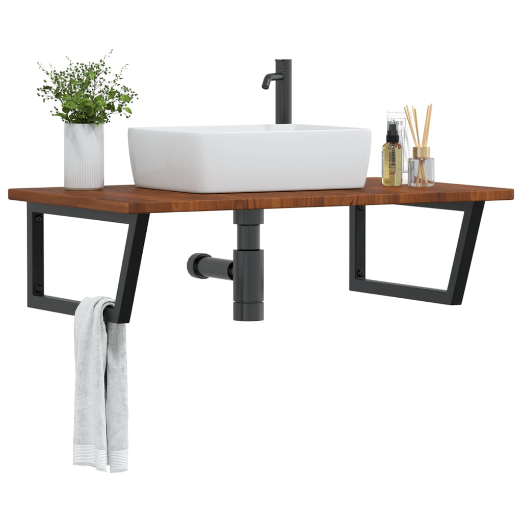 Badkamer wandschap staal en massief eikenhout is nu te koop bij PeponiXL, paradijselijk wonen!