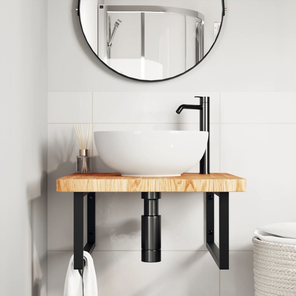 Badkamer wandschap staal en massief eikenhout is nu te koop bij PeponiXL, paradijselijk wonen!