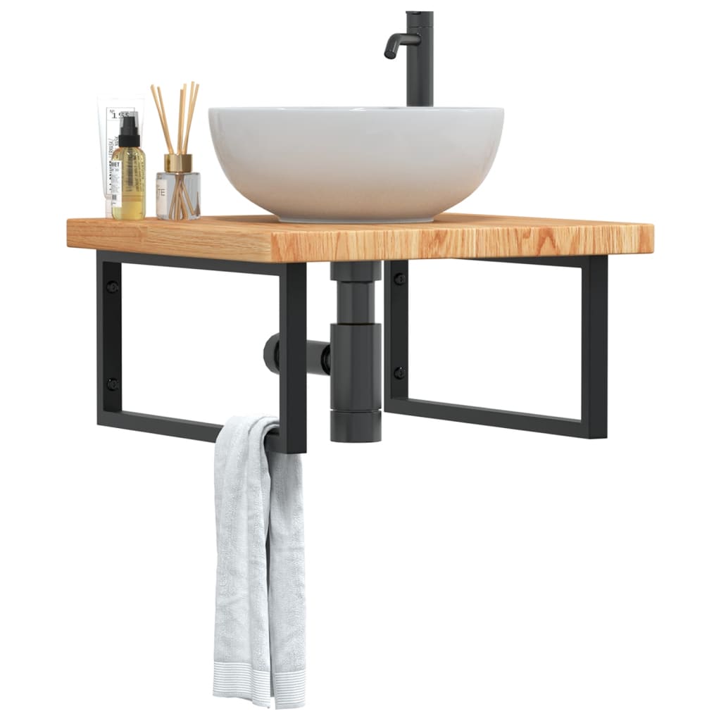 Badkamer wandschap staal en massief eikenhout is nu te koop bij PeponiXL, paradijselijk wonen!