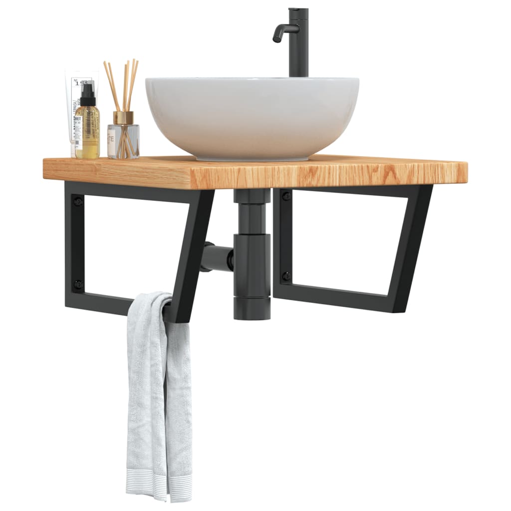Badkamer wandschap staal en massief eikenhout is nu te koop bij PeponiXL, paradijselijk wonen!