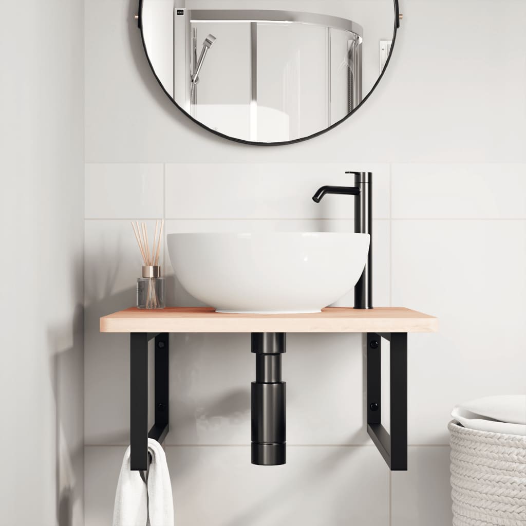 Badkamer wandschap staal en massief beukenhout is nu te koop bij PeponiXL, paradijselijk wonen!