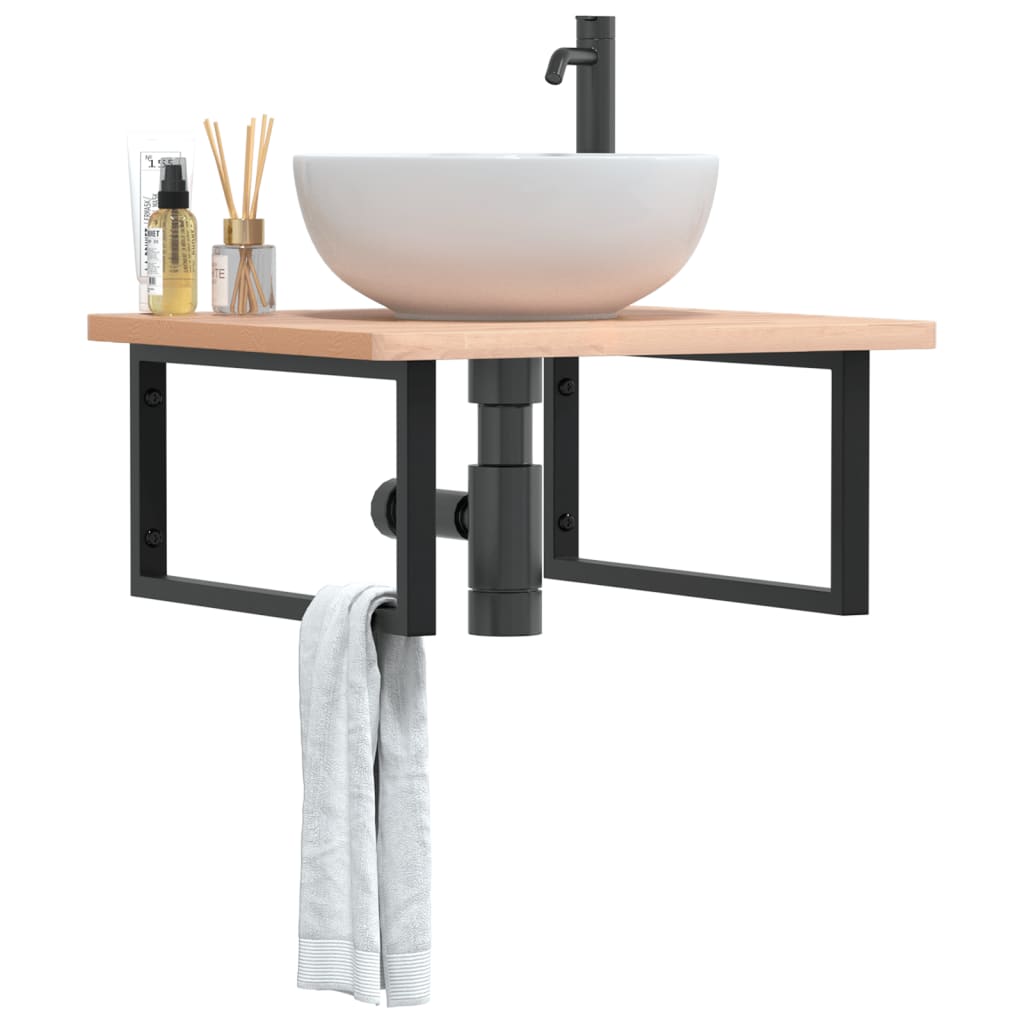 Badkamer wandschap staal en massief beukenhout is nu te koop bij PeponiXL, paradijselijk wonen!