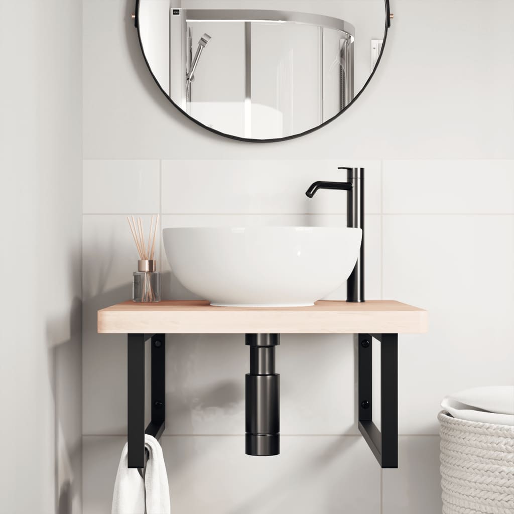 Badkamer wandschap staal en massief beukenhout is nu te koop bij PeponiXL, paradijselijk wonen!