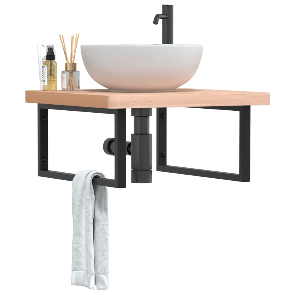 Badkamer wandschap staal en massief beukenhout is nu te koop bij PeponiXL, paradijselijk wonen!