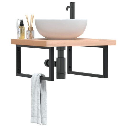 Badkamer wandschap staal en massief beukenhout is nu te koop bij PeponiXL, paradijselijk wonen!