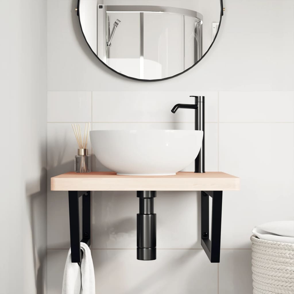 Badkamer wandschap staal en massief beukenhout is nu te koop bij PeponiXL, paradijselijk wonen!