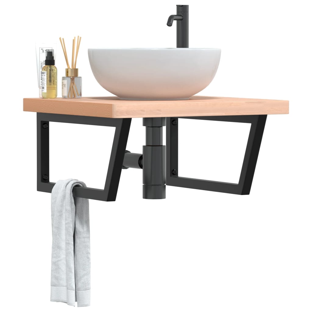 Badkamer wandschap staal en massief beukenhout is nu te koop bij PeponiXL, paradijselijk wonen!
