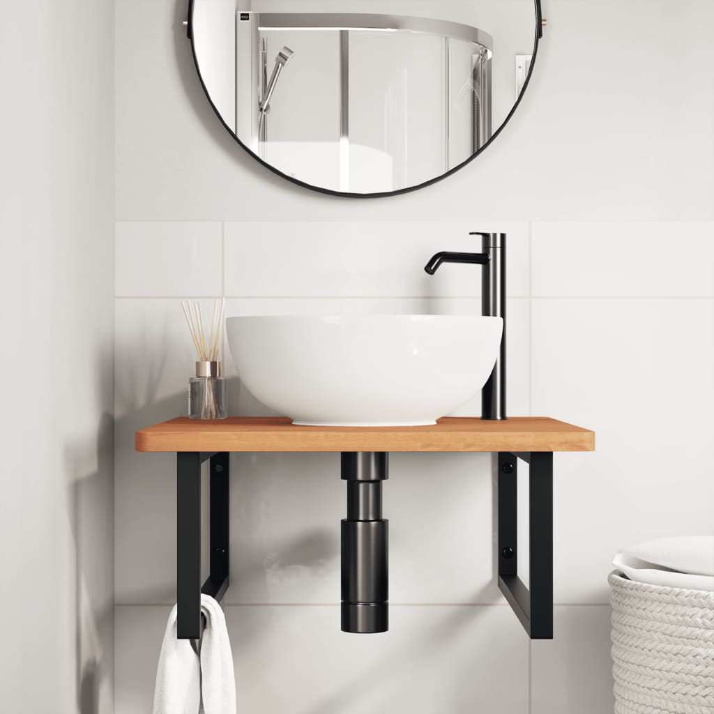 Badkamer wandschap staal en massief beukenhout is nu te koop bij PeponiXL, paradijselijk wonen!