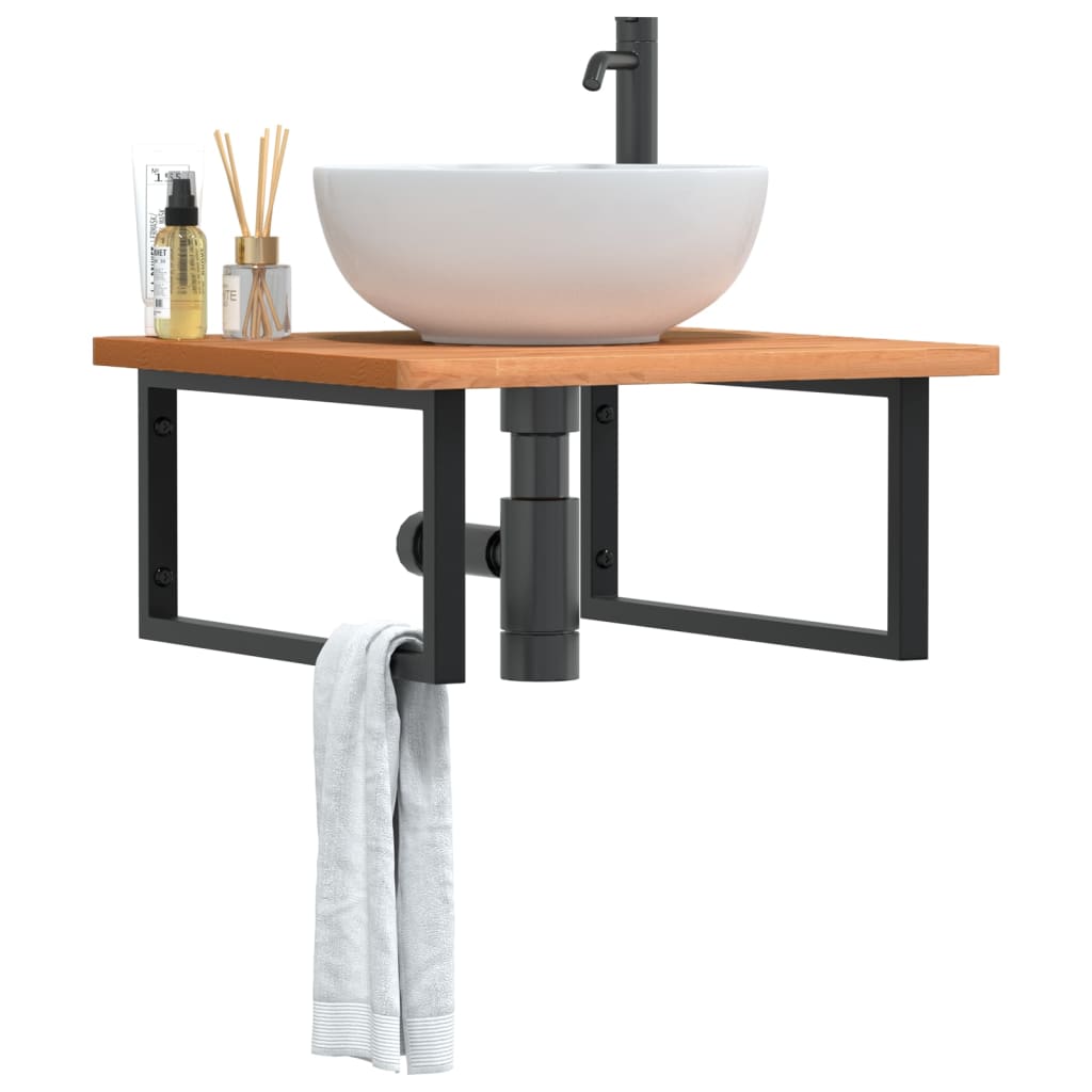 Badkamer wandschap staal en massief beukenhout is nu te koop bij PeponiXL, paradijselijk wonen!