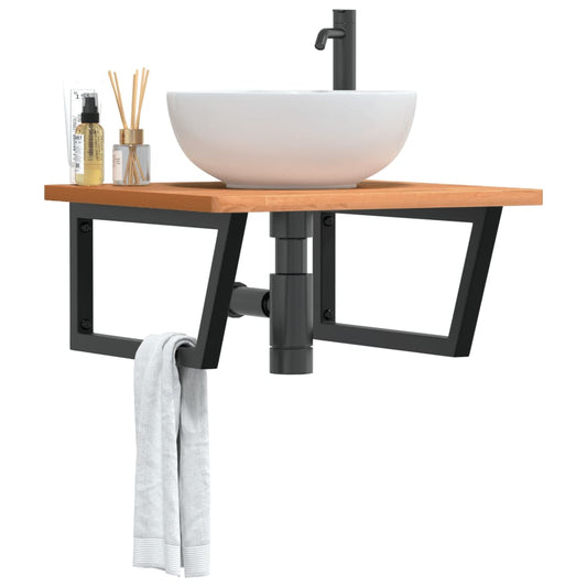 Badkamer wandschap staal en massief beukenhout is nu te koop bij PeponiXL, paradijselijk wonen!