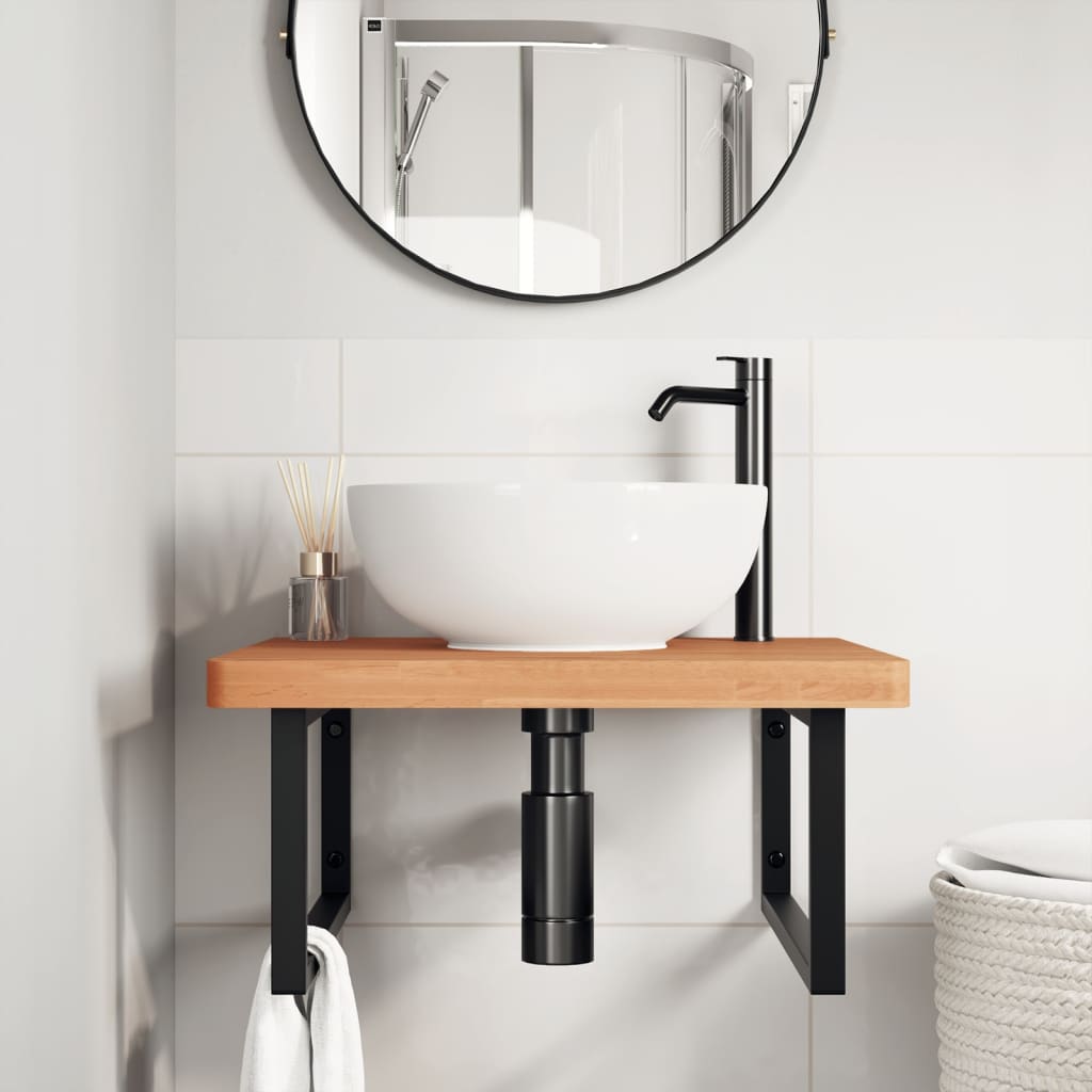 Badkamer wandschap staal en massief beukenhout is nu te koop bij PeponiXL, paradijselijk wonen!