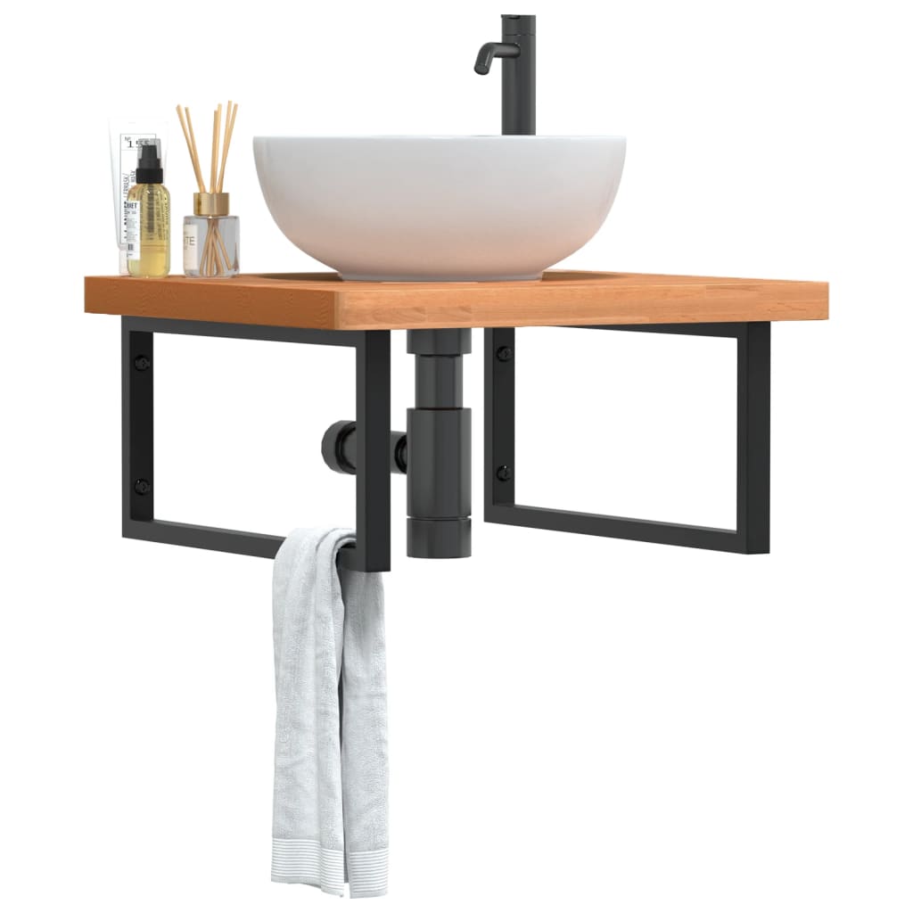 Badkamer wandschap staal en massief beukenhout is nu te koop bij PeponiXL, paradijselijk wonen!