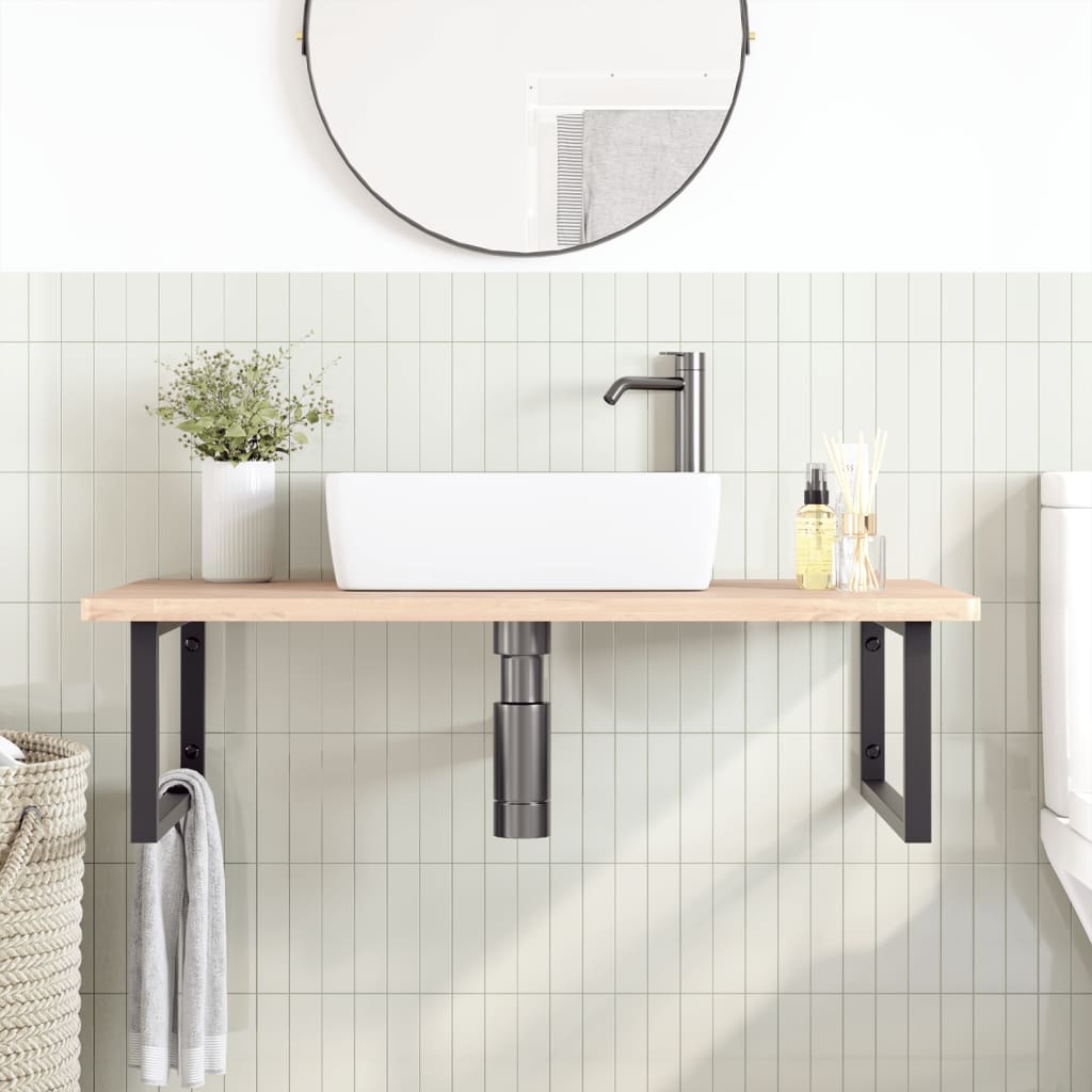 Badkamer wandschap staal en massief beukenhout is nu te koop bij PeponiXL, paradijselijk wonen!