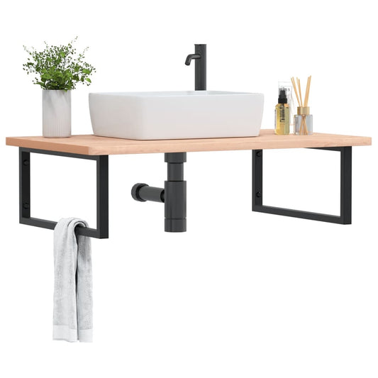 Badkamer wandschap staal en massief beukenhout is nu te koop bij PeponiXL, paradijselijk wonen!