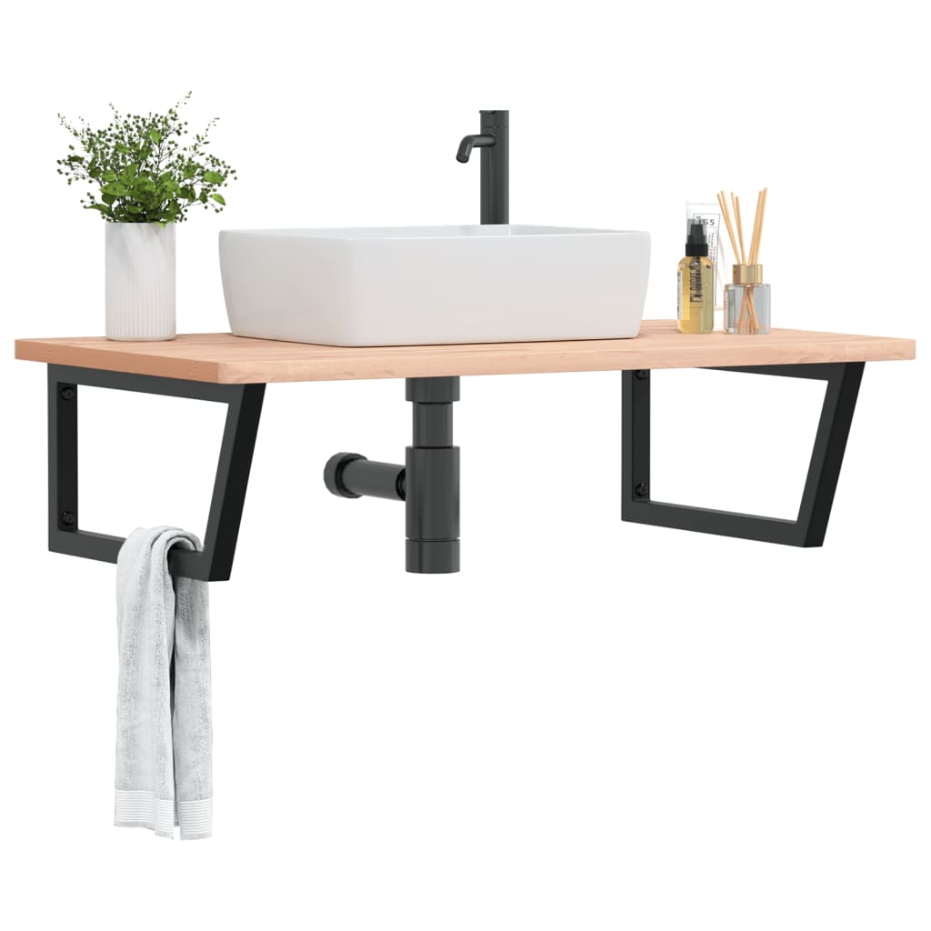 Badkamer wandschap staal en massief beukenhout is nu te koop bij PeponiXL, paradijselijk wonen!