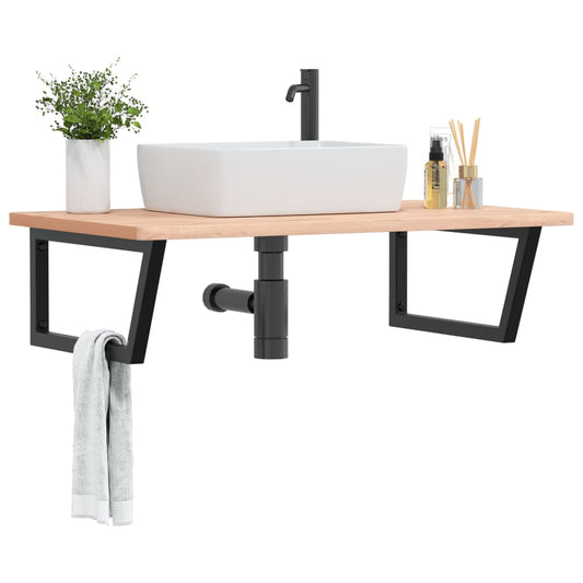 Badkamer wandschap staal en massief beukenhout is nu te koop bij PeponiXL, paradijselijk wonen!