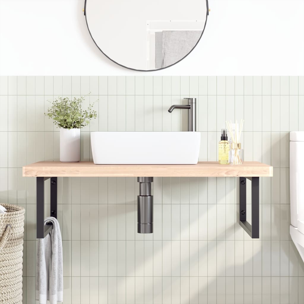 Badkamer wandschap staal en massief beukenhout is nu te koop bij PeponiXL, paradijselijk wonen!