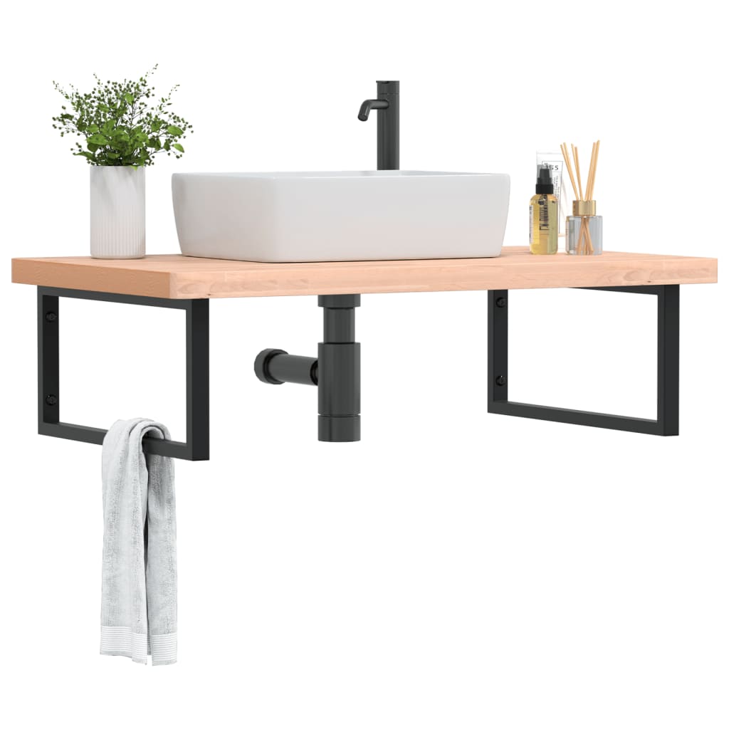 Badkamer wandschap staal en massief beukenhout is nu te koop bij PeponiXL, paradijselijk wonen!