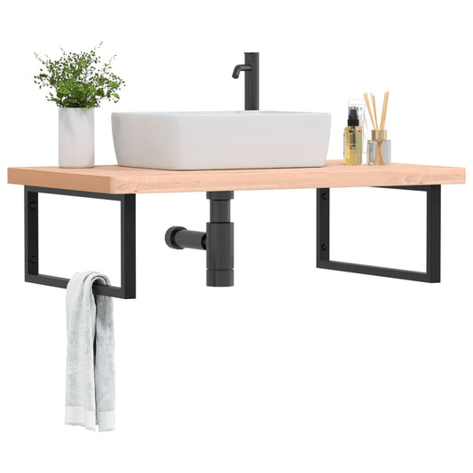 Badkamer wandschap staal en massief beukenhout is nu te koop bij PeponiXL, paradijselijk wonen!